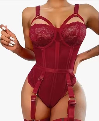 The Crimson Bow Garter Set - Image 2